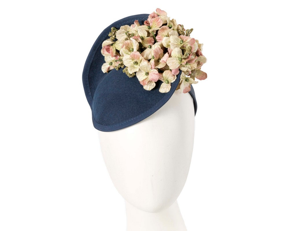 Navy and mint winter racing fascinator by Fillies Collection-0