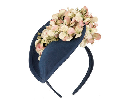 Navy and mint winter racing fascinator by Fillies Collection-1