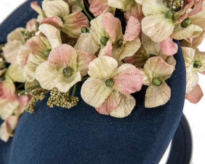 Navy and mint winter racing fascinator by Fillies Collection-2