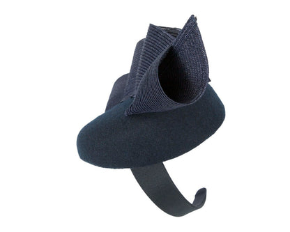 Navy pillbox fascinator by Fillies Collection F681