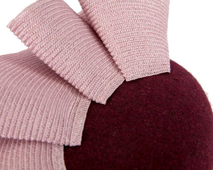 Wine & pink pillbox fascinator by Fillies Collection-4