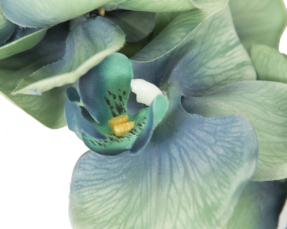 Bespoke realistic aqua orchid flower headband by Fillies Collection