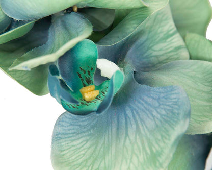 Bespoke realistic aqua orchid flower headband by Fillies Collection