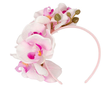 Bespoke pink orchid flower headband by Fillies Collection-1