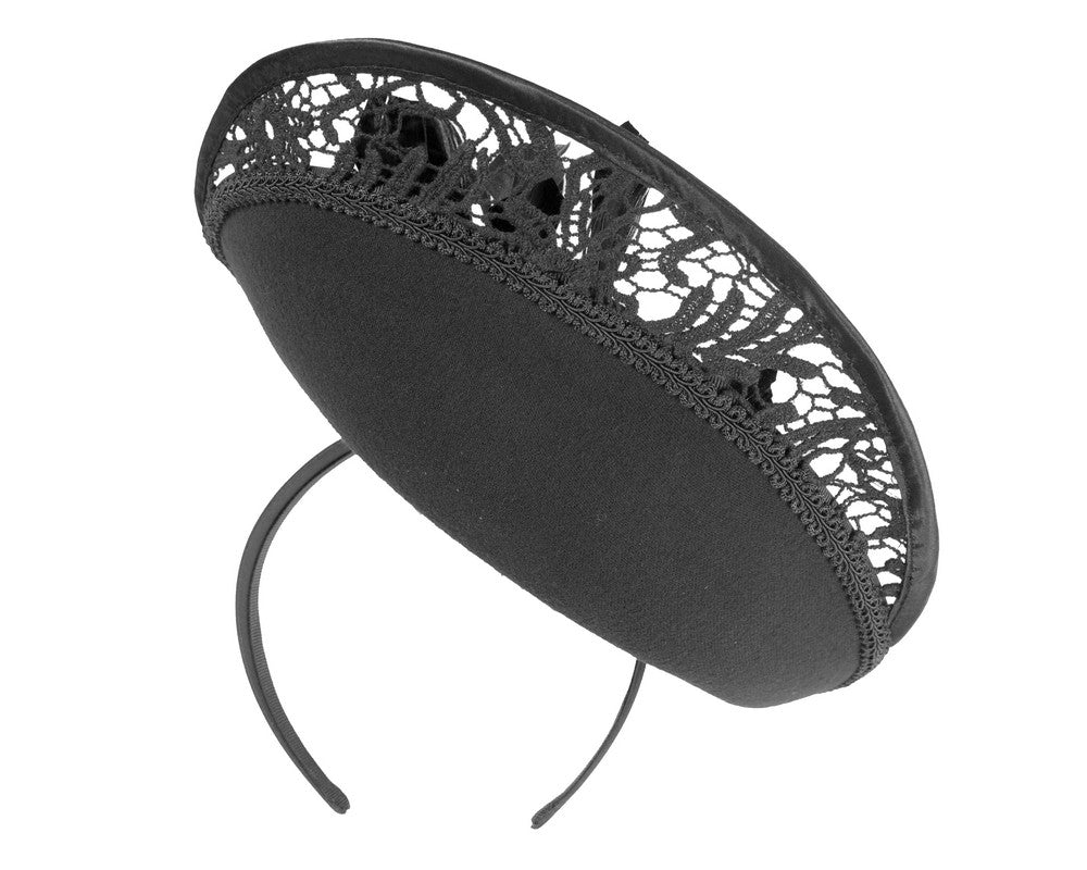 Bespoke black winter fascinator by Fillies Collection