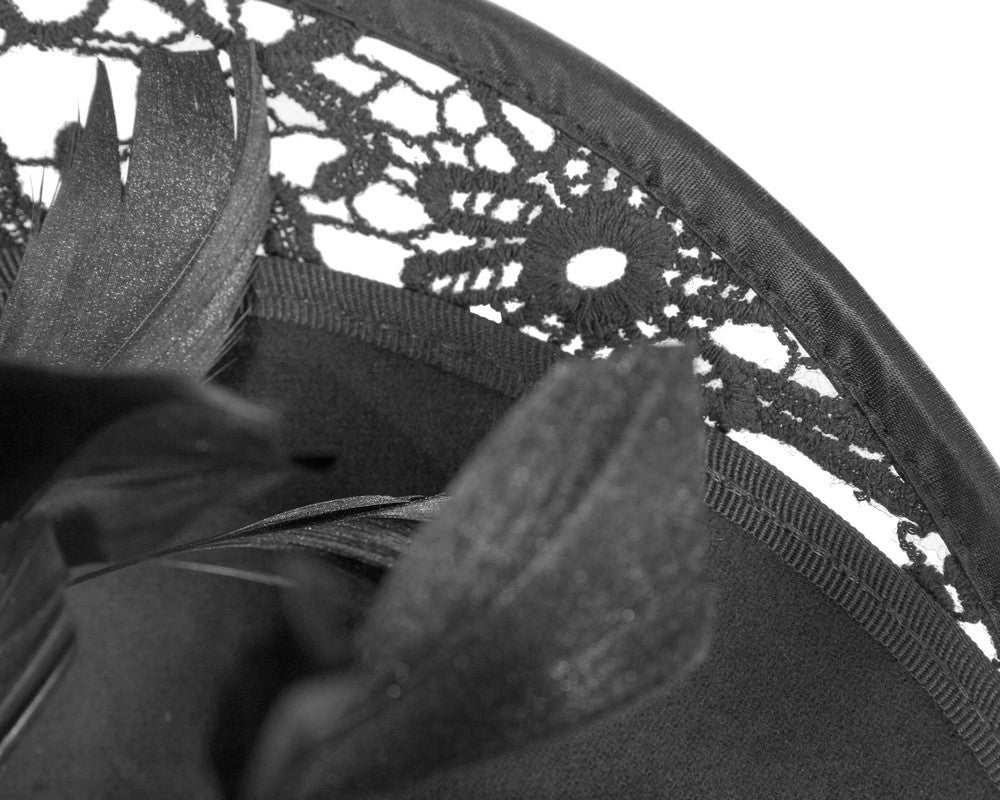 Bespoke black winter fascinator by Fillies Collection