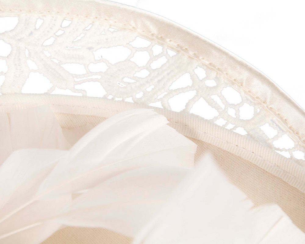 Bespoke cream winter fascinator by Fillies Collection-4