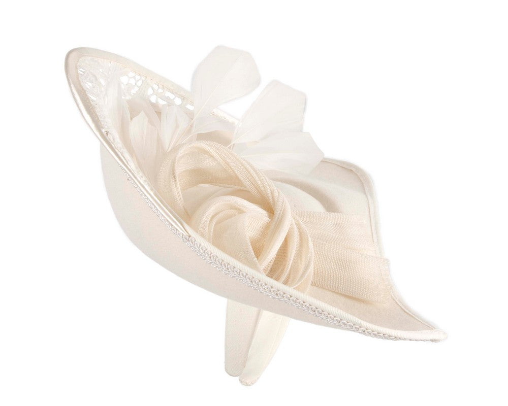 Bespoke cream winter fascinator by Fillies Collection-3