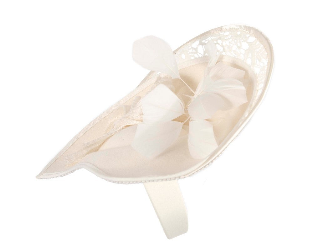 Bespoke cream winter fascinator by Fillies Collection-2
