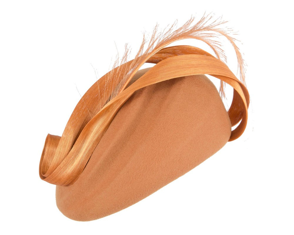 Rust winter felt beret by Fillies Collection-1