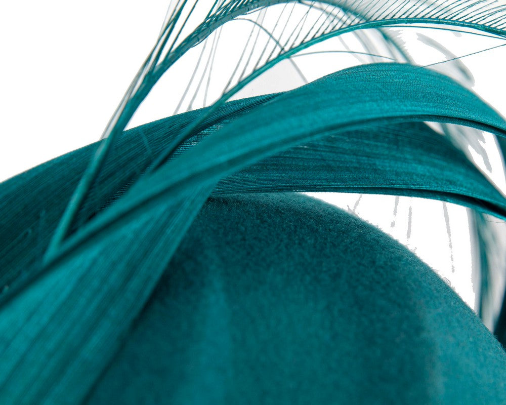 Teal winter felt beret by Fillies Collection-4
