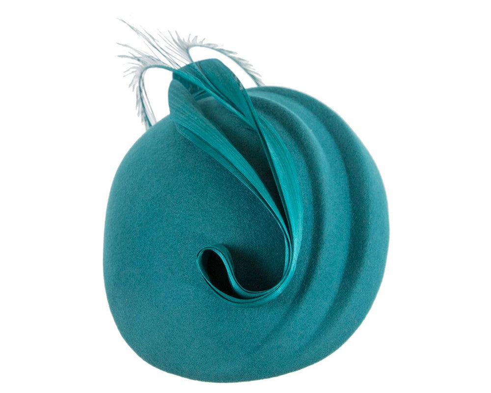 Teal winter felt beret by Fillies Collection-3