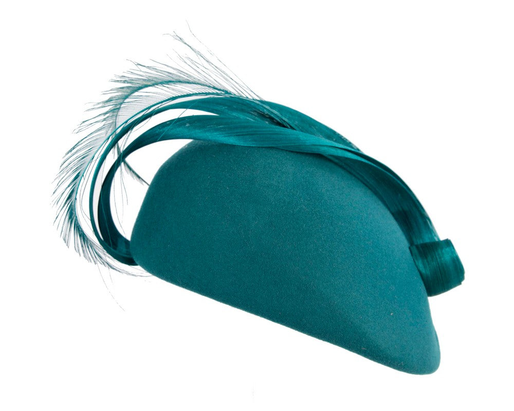 Teal winter felt beret by Fillies Collection-2