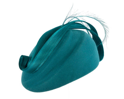 Teal winter felt beret by Fillies Collection-1