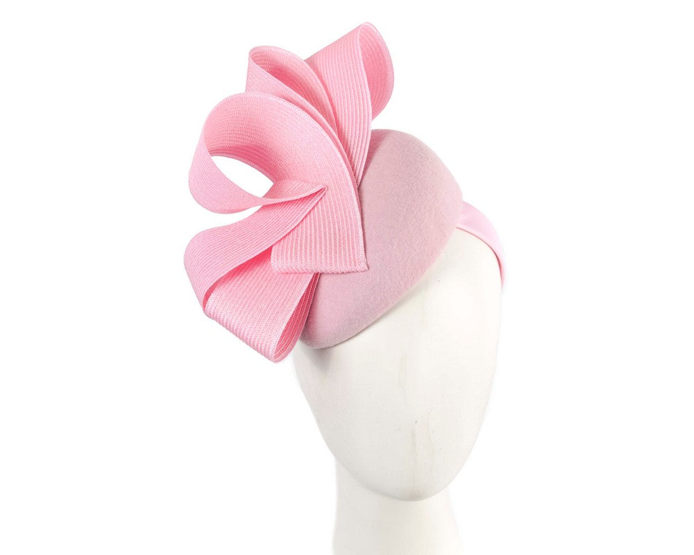 Pink pillbox winter fascinator by Fillies Collection-0