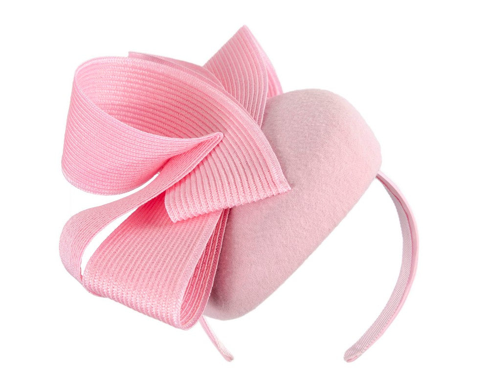 Pink pillbox winter fascinator by Fillies Collection-1