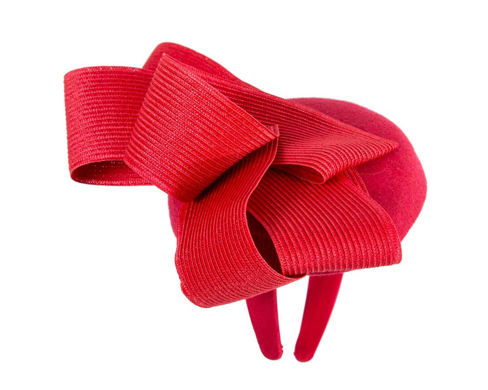 Red pillbox winter fascinator by Fillies Collection-3