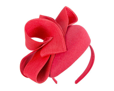 Red pillbox winter fascinator by Fillies Collection-1