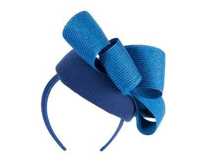 Royal blue pillbox winter fascinator by Fillies Collection-5