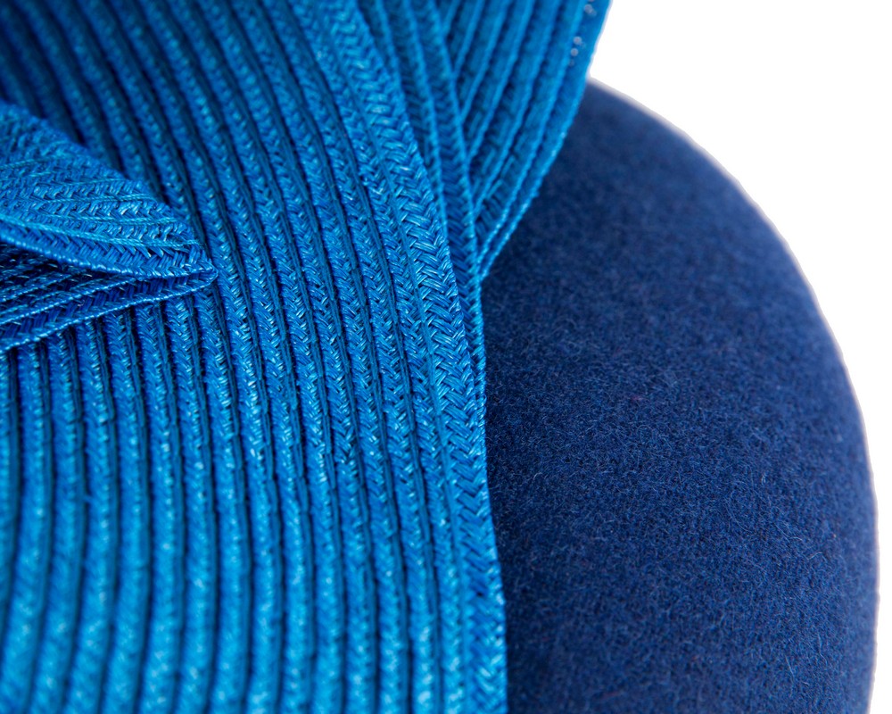Royal blue pillbox winter fascinator by Fillies Collection-4