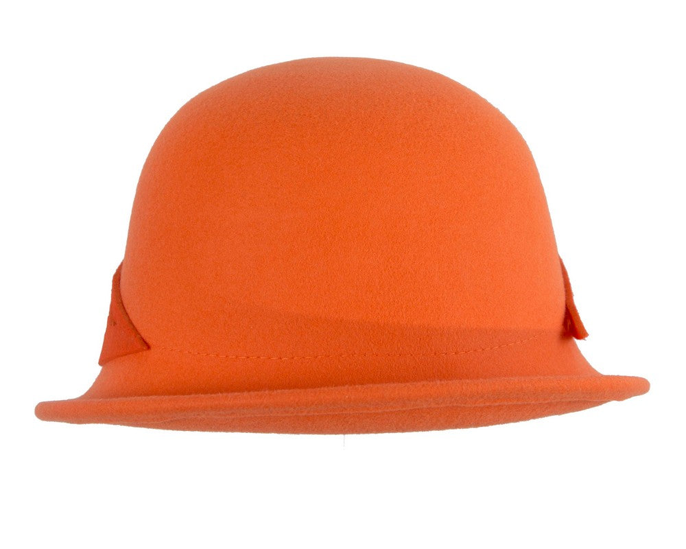 Felt orange cloche hat by Fillies Collection-2