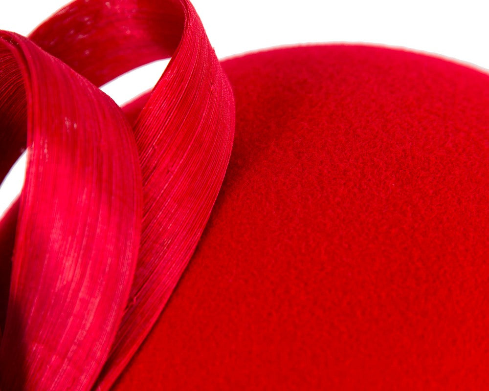 Stylish red felt beret hat by Fillies Collection