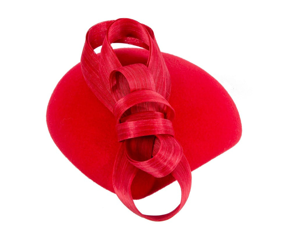 Stylish red felt beret hat by Fillies Collection