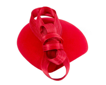 Stylish red felt beret hat by Fillies Collection