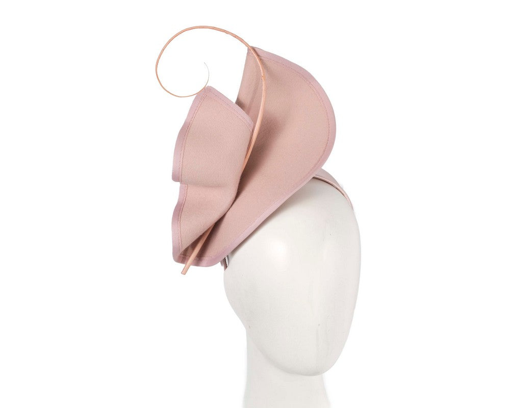 Sculpted blush felt winter racing fascinator-0