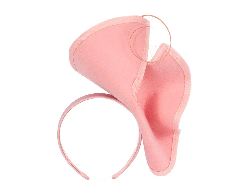 Sculpted pink felt winter racing fascinator-3