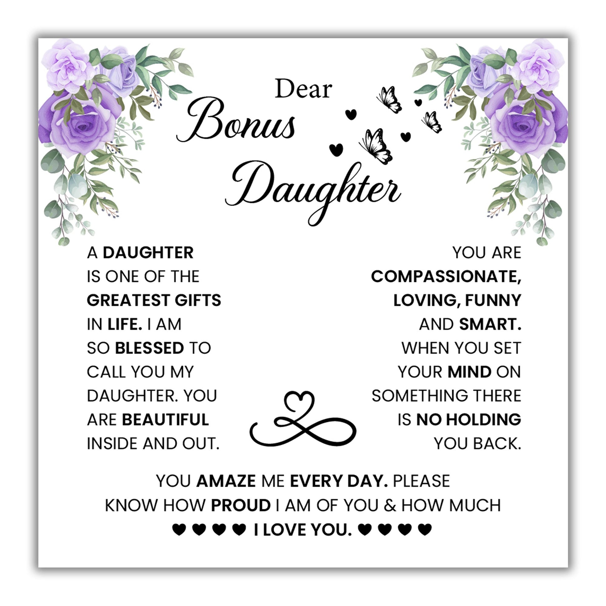 TRYNDI™ To My Beautiful Bonus Daughter Birdcage Necklace With Authentic Swarovski Crystals