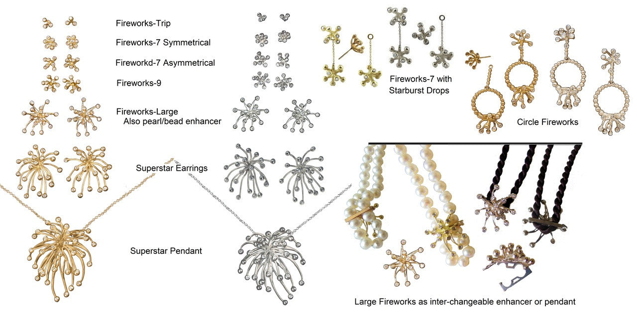 Superstar Necklace. Fireworks-14K gold with diamonds: Celebrate Life!