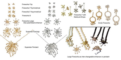Superstar Necklace. Fireworks-14K gold with diamonds: Celebrate Life!