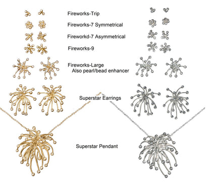 Superstar Necklace. Fireworks-14K gold with diamonds: Celebrate Life!