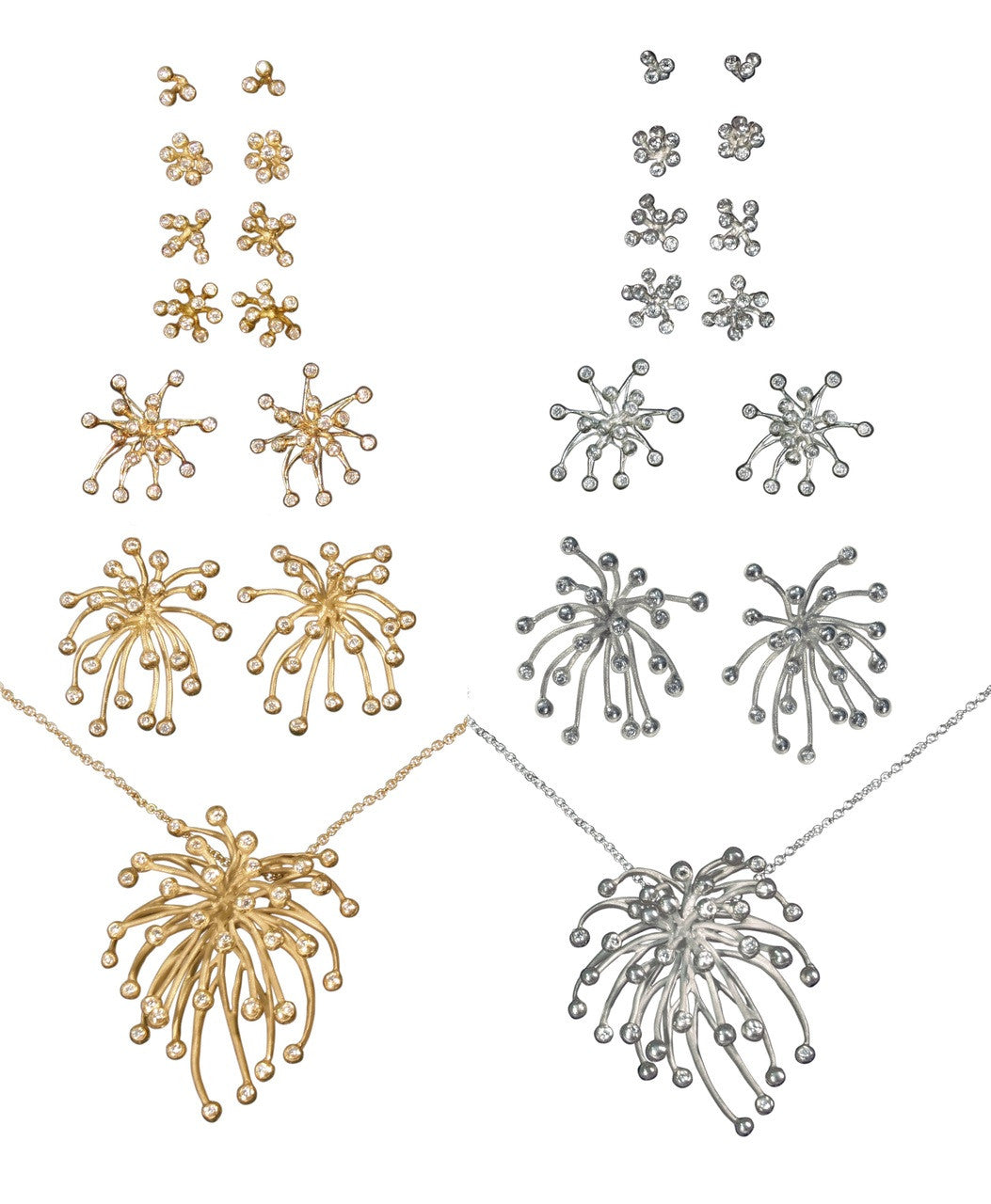 Superstar Necklace. Fireworks Pendant-Diamonds in 18K Gold: Life is a Celebration!