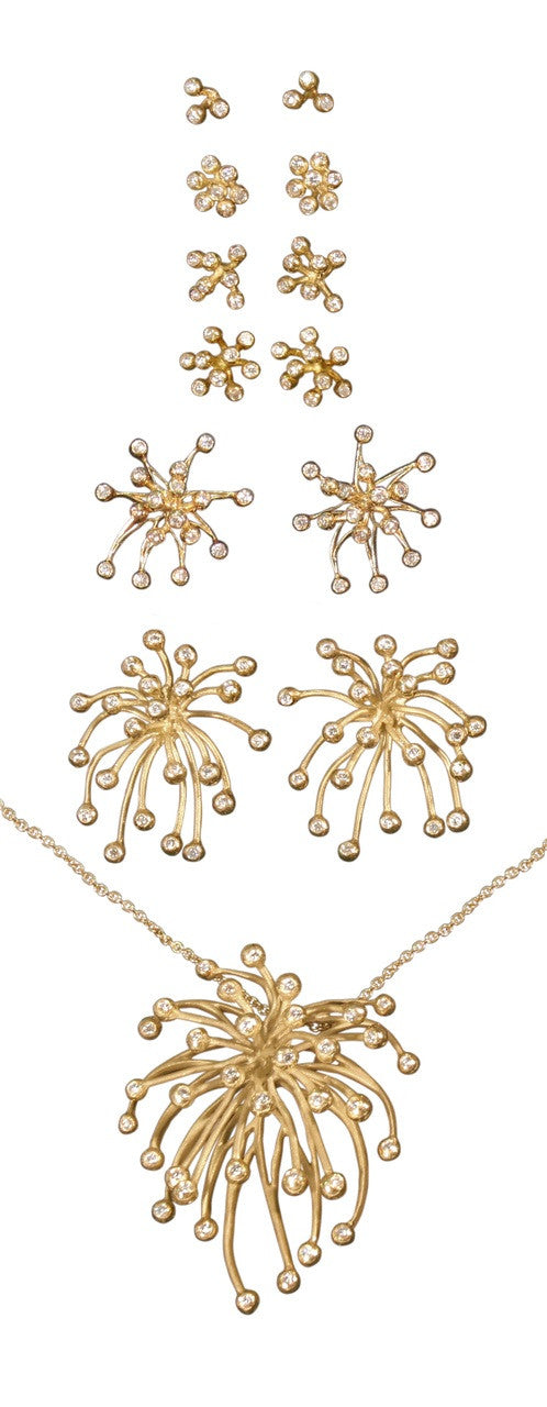 Superstar Necklace. Fireworks Pendant-Diamonds in 18K Gold: Life is a Celebration!
