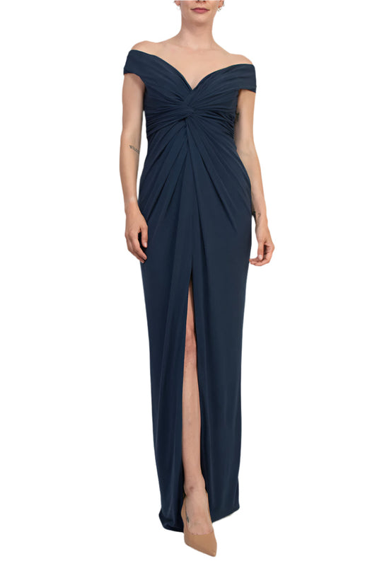 Katie May Off-The-Shoulder Front Knot Accent Hazel Gown Dress-0