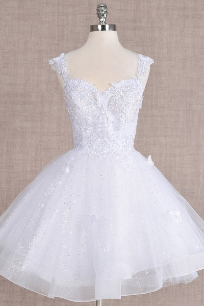 Butterfly Applique Sequin Mesh Babydoll w/ Sheer Straps Short Homecoming Dress GLGS3186-10