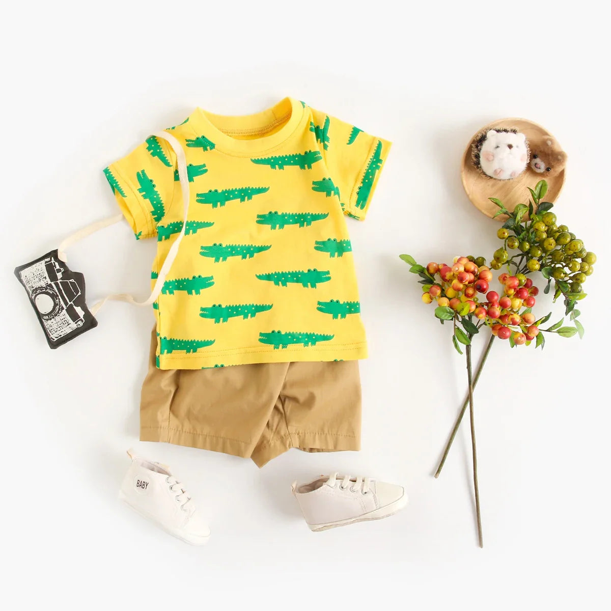 2pcs set t-shirt and shorts for children multivariant-3