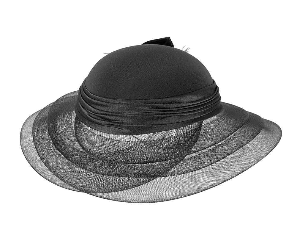 Black custom made mother of the bride hat-4