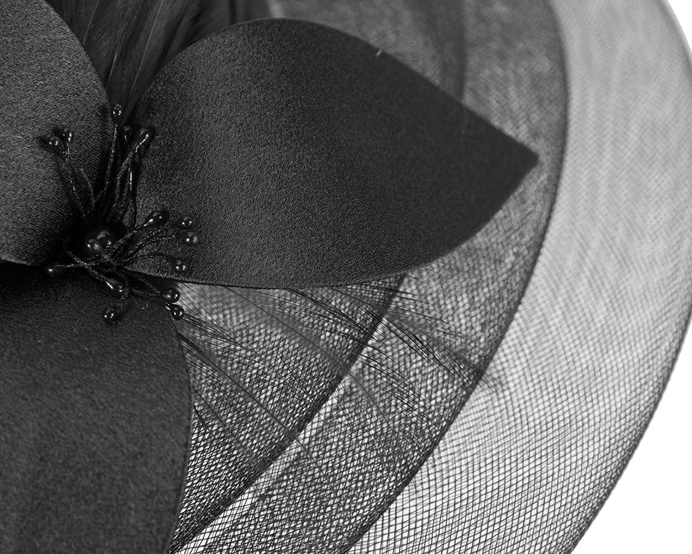 Black custom made mother of the bride hat-3
