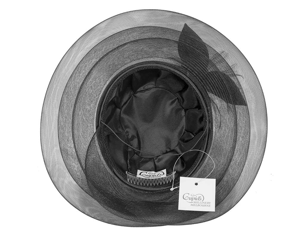 Black custom made mother of the bride hat-2