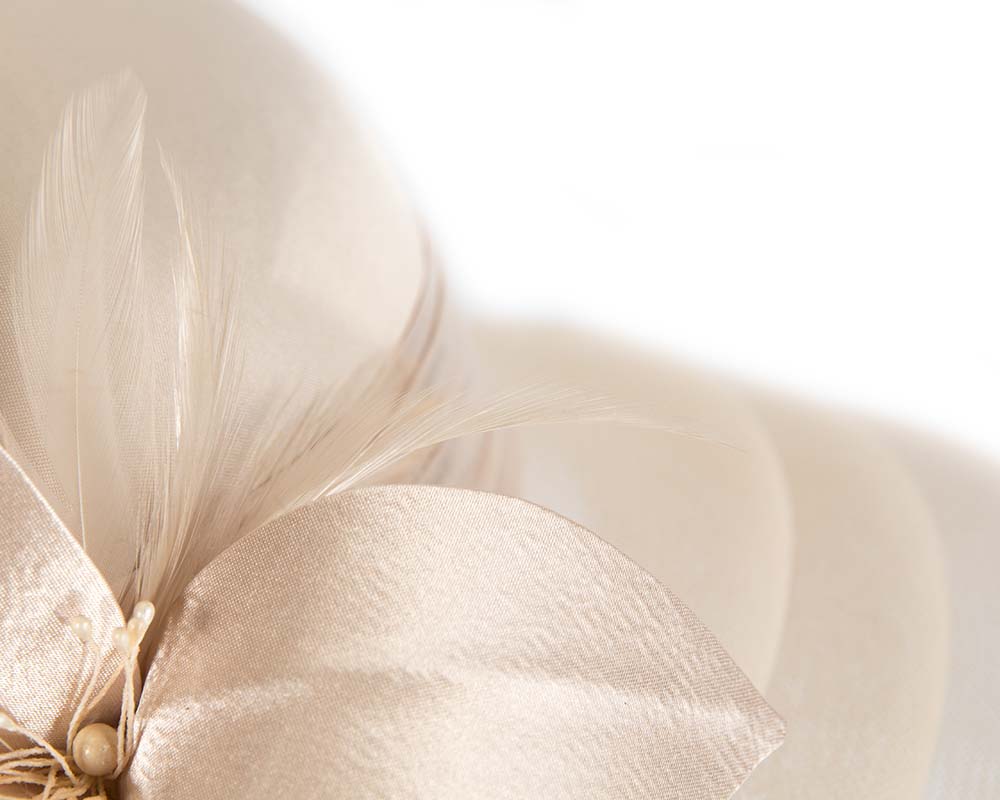 Champagne gold custom made mother of the bride hat-2