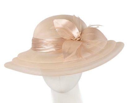 Champagne gold custom made mother of the bride hat-0