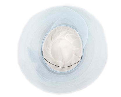 Light blue custom made mother of the bride hat