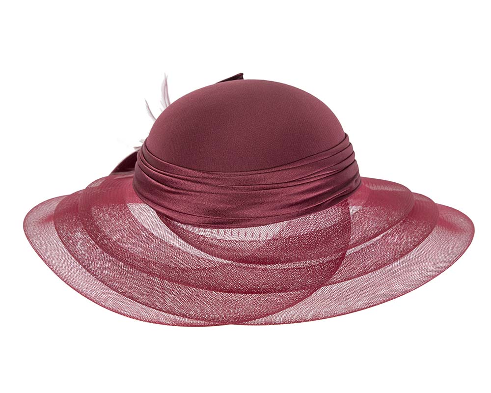 Burgundy wine custom made mother of the bride hat