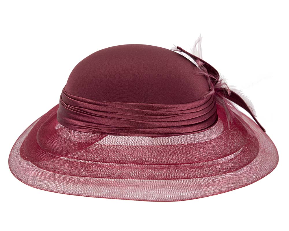 Burgundy wine custom made mother of the bride hat