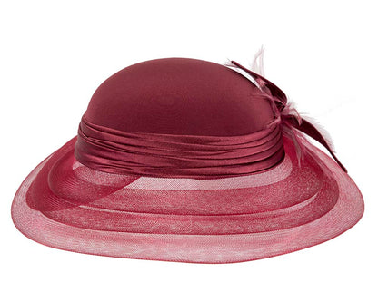 Burgundy wine custom made mother of the bride hat
