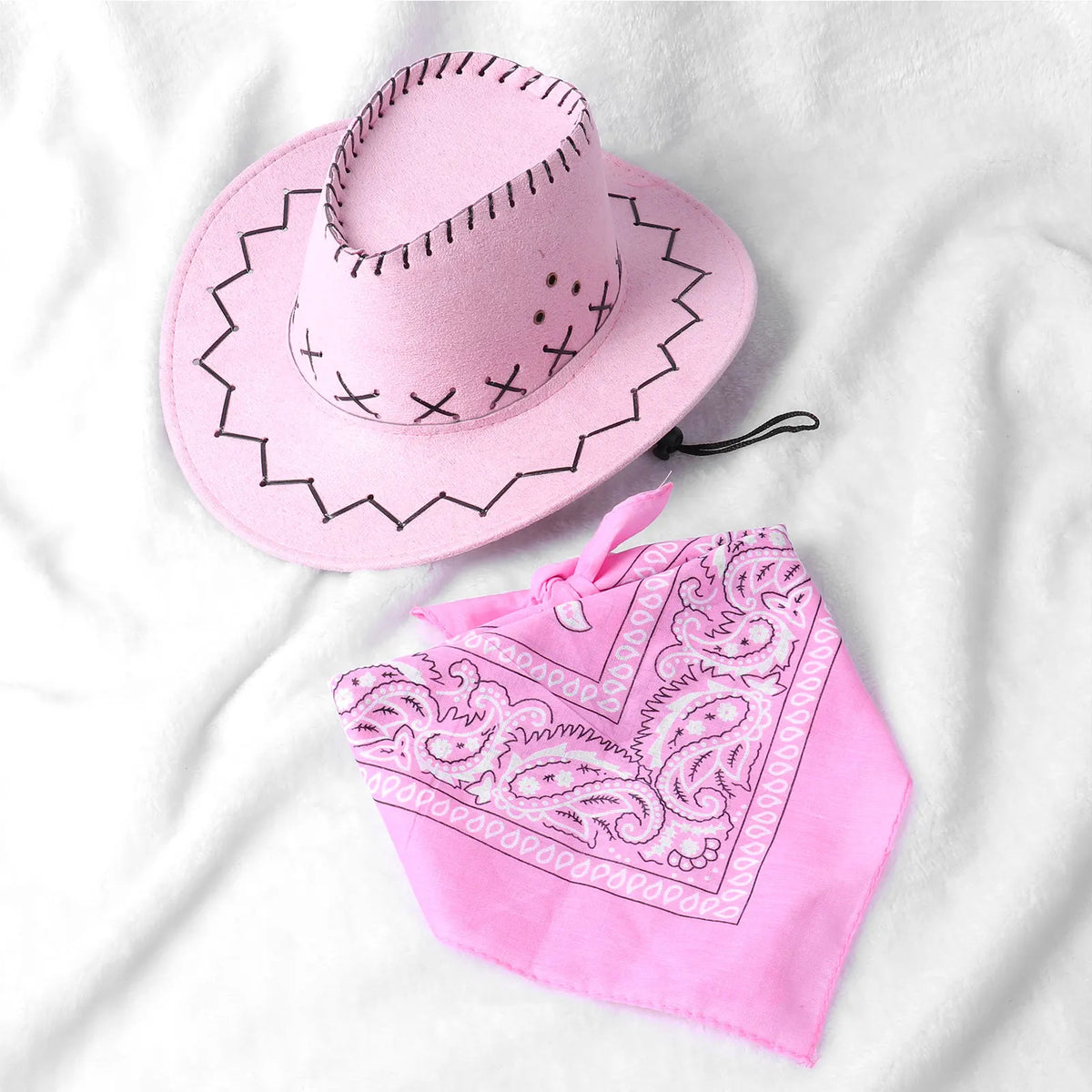 2 pcs set Head scarf and Cowboy Hat-0