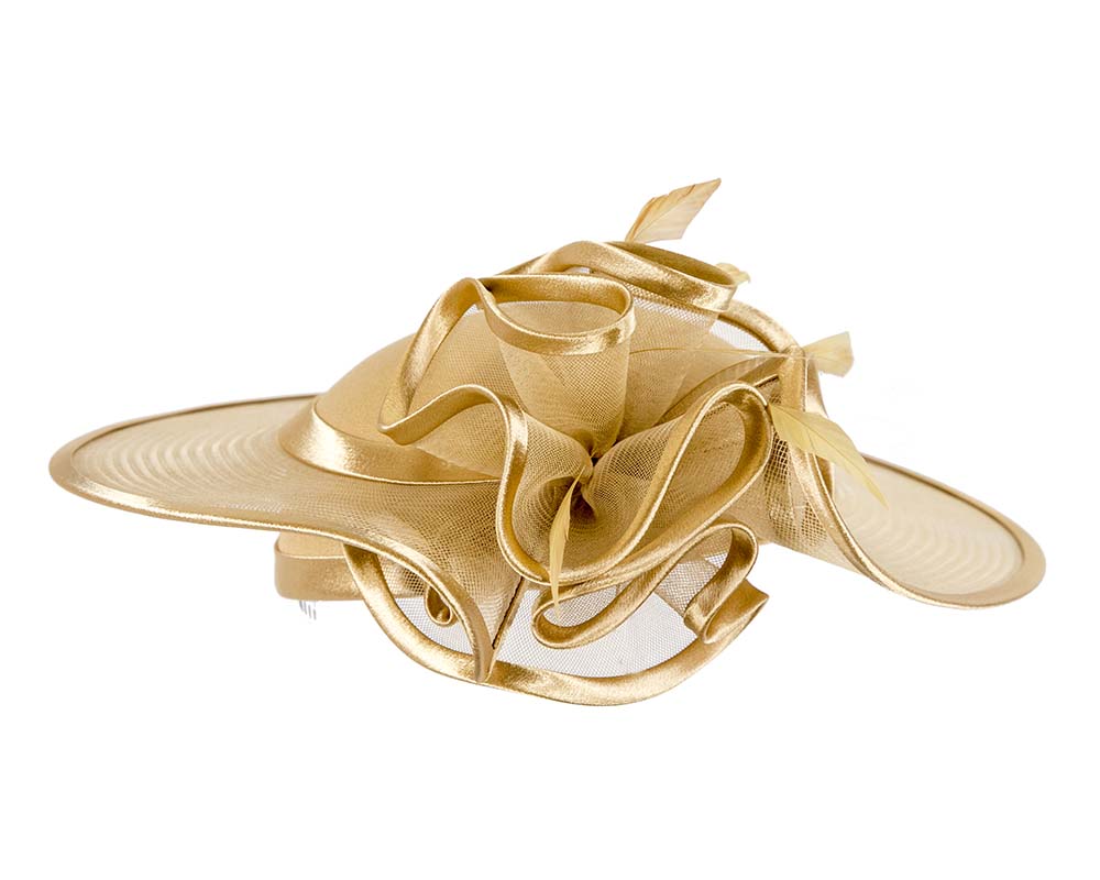 Gold Mother of the Bride Wedding Hat-3